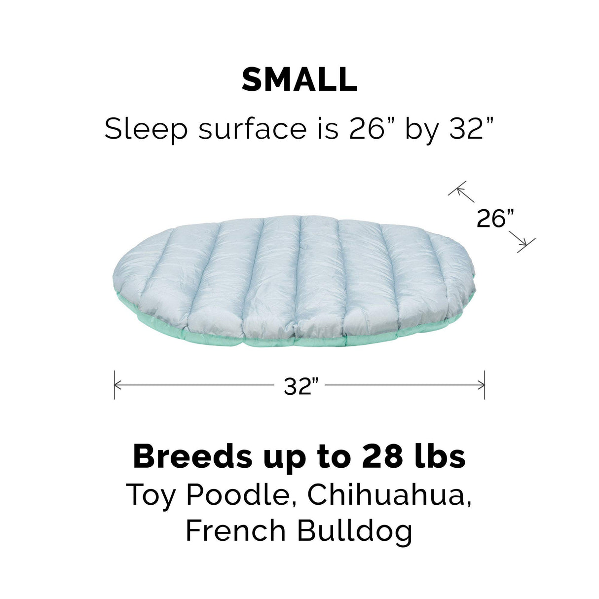 Furhaven Outdoor Travel Dog Bed for Small Dogs w/ Carry Bag, Washable & Foldable, Great for Crates & Kennels - Trail Pup Travel Pillow Mat w/ Stuff Sack Bag - Aqua/Granite Gray, Small