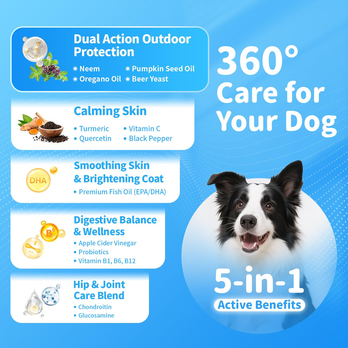 POPPAW Dog Flea and Tick Treatment Chewable, 5-in-1 Natural Flea and Tick Prevention Chews, Dog Oral Flea and Tick Support Supplement, for All Breeds and Ages, Chicken Flavor, 135 Count