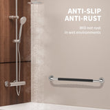 32 Inch Shower Grab Bar w/Anti Slip Rubber Grip, Munzong Stainless Steel Bathroom Grab Bar, Chrome Bathroom Balance Bar,Safety Handrail Support,Handicap Injury Elderly Senior Assist Bath Handle