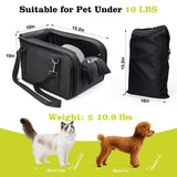 3 in 1 Cat Car Seat for Center Console – Portable Carrier for Shoulder Handle Car, Foldable Pet Armrest Booster Seat for Small Dogs & Cats (Up to 15lbs) | Puppy Seats with Cushion for Travel