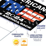 Double Sided 2024 Trump Yard Signs, 17" X 13" Trump 2024 Yard Sign, Take America Back Trump Signs for Yard Metal H-Frames, 2pcs Small Trump Flag, 4pcs Trump Tattoos