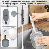 Lemtrflo 28oz Hanging Automatic Water Dispenser，Rabbit Water Bottle,Bunny Guinea Pig Ferret Water Bowl for Cage,Suitable for Small Animal Puppies(Cage Grid Spacing Over 1.2'') (Gray)