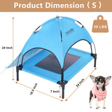 SweetBin S/M/L Outdoor Elevated Dog Cot with Canopy & Side Shade for Camping Small Medium Dogs (Carry Bag), Portable Cooling Raised Dog Bed