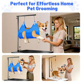 AUORC Dog Grooming Arm with Hammock, Adjustable 26"-38" Foldable Grooming Table Arm with Clamp & 2 No-Sit Holders, Heavy Duty for Small & Medium Dogs, Includes Nail Clippers (Table Not Included)
