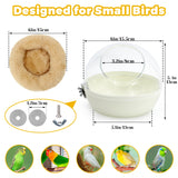 Jevnd Bird Nest for Cage Bite-Resistant, Washable Clear Observation Small Bird House Hanging, Warm Birds Bed Plush Hut, Parakeet Nest to Lay Eggs Breeding Sleeping for Parrot Budgie Lovebird Canary