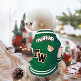 Small Dog Sweater Sweatshirt Cute Puppy Sweaters - Winter Green Warm Knitted Bear Design for Puppies (M)