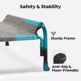 Veehoo XXL Outdoor Elevated Dog Bed, Raised Dog Cot for Extra Large Dogs, Cooling Washable Waterproof Pet Hammock Beds with Slope Headrest, Breathable Mesh and Sturdy Frame, XX-Large, CWC2204