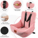 WOOAIDAGG Dog Car Seat for Small Dogs Up to 25lbs,Soft Washable Fabric Fill in Memory Foam,Easy to Assemble with 2 Clip-On Safety Leashes and Storage Pockets,Front or Back Seat are Both OK (Pink)