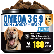 Load image into Gallery viewer, Omega 3 for Dogs – Salmon Oil for Dogs Skin &amp; Coat Health, Fish Oil Supplement for Dog Shedding, Itch &amp; Hot Spot Relief, Allergy Chews with EPA &amp; DHA Fatty Acids for Skin &amp; Joint Support - 180 Ct
