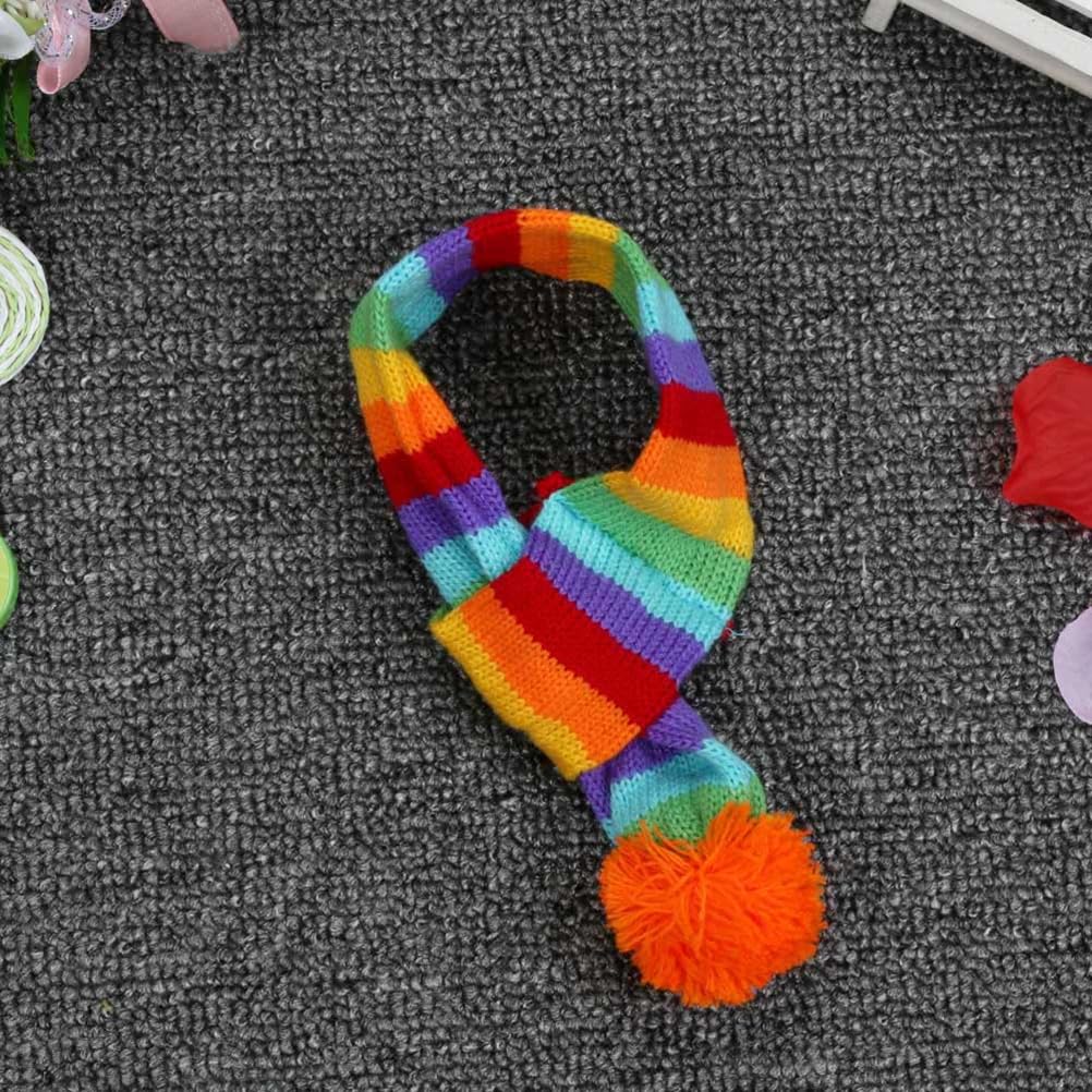 POPETPOP Towel Set Knitted Winter Dog Scarf Hat Set - Winter Warm Caps Neck Warmer Dog Costumes Knitted Scarf Hat Leg Warmers Striped Leggings for Small Dogs Puppy Towel s
