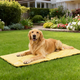 Travel Dog Bed | Camping Dog Bed | 37.4"x25.6" Waterproof Outdoor Dog Mat | Portable Place Mat for Dogs with Handle | Machine Washable | Easy Clean for Outdoor Adventures (Brown)