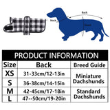 Geyecete Waterproof Warm Thermal Quilted Dachshund Coat with Warm Fleecy Lining Inside,Outdoor Dog Apparel with Adjustable Bands for Small,Medium Dog-Black-M