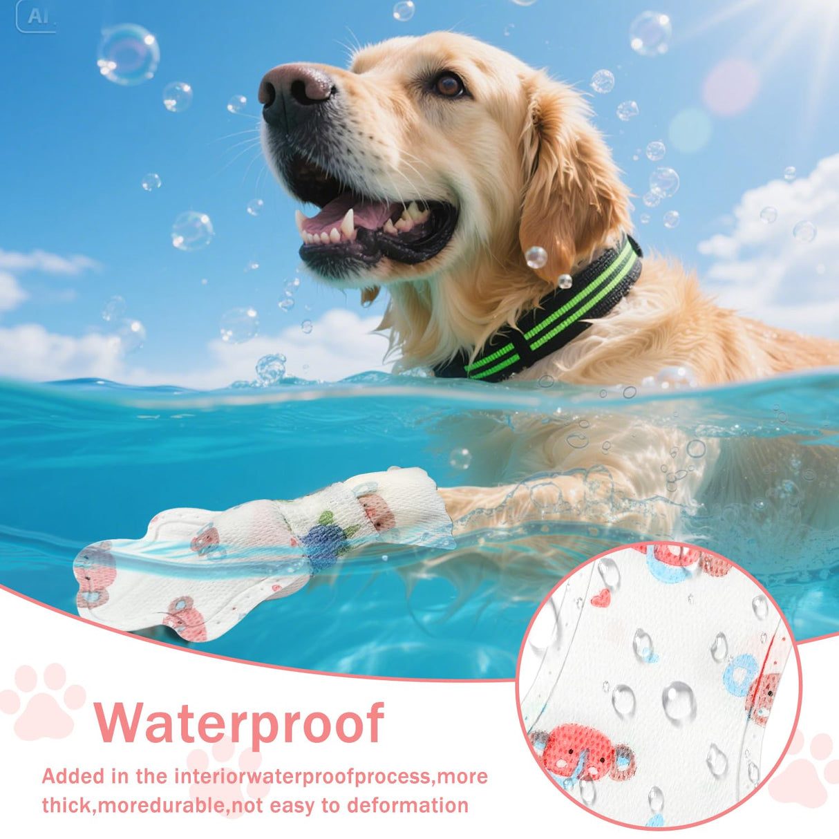 Disposable Dog Booties for Dog Cats,40Pcs Pet Booties Waterproof and Breathable with Adjustable Bandage,Paw Socks Protector for Small Medium Large Dogs,Disposable Dog Boots