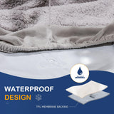 Sunsleek Dog Bed Cover Replacement - Washable, Waterproof, Quilted Sofa Pillow Cover for Dogs/Cats - Ultra Soft Plush Pet Bed (Grey, 44.0" L x 32.0" W x 8.0" Th)