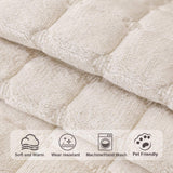 Aucrovee Velvet Washable Couch Cover for Pets Dogs, Non Slip Sectional Sofa Covers for 3 Cushion Couch Sofa L Sharped Sofa Slipcovers, Furniture Protector (1 PCS 36"x82", White)