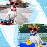 16 Pieces Dog Bow Ties Slide Hawaiian Styles Dog Collar Attachment Bows with Rubber Bands Dog Bow Ties for Large Dogs Spring Summer Grooming Independence Day(Classic Style)