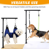 ondware Dog Grooming Arm with Dual-Spiral Clamp, Adjustable Height 27-37 inch, Dog Grooming Table Arm with Hammock, Groom Restraint for Small Medium Dogs at Home or Salon
