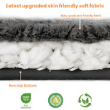 2 Pack Washable Dog Bed for Large Medium Small Dogs, Deluxe Plush Dog Crate Mat with Anti-Slip, Washable Orthopedic Durable Kennel Pad for Pet Sleeping Puppy(Dark Grey, 24"*17.5"*1.5")