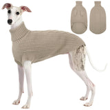 ASENKU Dog Sweater, Italian Greyhound Clothes, Warm Italian Greyhound Sweater, Turtleneck Knitted Dog Sweaters for Small Dogs, Cozy Pet Sweaters for Whippet (Small, Apricot)