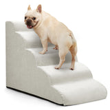 Aodisman Dog Stairs for Bed 22.4”H,5-Step Dog Ramp for Small Dogs & Cats,Pet Steps for Dogs to get on High Bed, Indoor Anti-Slip Pet Stairs for Old Cats and Puppy,Light Grey