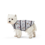 Berkshire Peanuts® Microfleece Dog Coat, Warm Fleece Dog Jacket with Waterproof Shell, Hook & Loop Design for Small, Medium, or Large Dogs (Small, Zigzag Many Faces of Snoopy Small Chateau Grey)