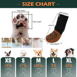 EXPAWLORER Anti Slip Dog Socks to Prevent Licking Paws, Winter Snow Dog Boots & Paw Protectors Booties for Hardwood Floors with Heart Grippers, Dog Shoes for Small Medium Large Senior Dogs Brown M