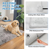 GOLOPET Dog Heating Pad 28x18 in with Smart Thermostat Switch and Power Line Protection Tube,Obtained MET and UL Dual Certification,Waterproof Puppy Heating Pad- Gray 1