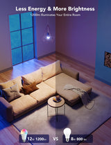 Govee Smart Light Bulbs 1200 Lumens, Color Changing Light Bulbs RGBWW Dimmable, Works with Alexa & Google Assistant, Color Lights Bulb, 12W 85W Equivalent A19 LED Bulbs for Bedroom Living Room, 2 Pack