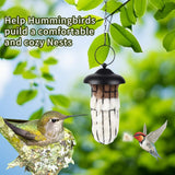 TOWDREU Hummingbird Nesters, Alpaca Wool Bird Nesting Material in Metal Cage - Unique Birds Lover Watcher Gift, Outdoor Garden Ornament, Refillable