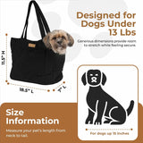 NoblePup Plush Corduroy Dog Purse Carrier for Small Dogs – Soft Dog Tote with Safety Harness Clip, Lightweight Travel Bag for Puppies and Small Pets (Brown)