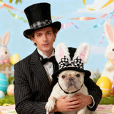 Littledropet Dog Bunny Ear Top Hat,Pet Halloween Easter Rabbit Costume Outfits Plush Hat for Small Medium Large Dogs,Small