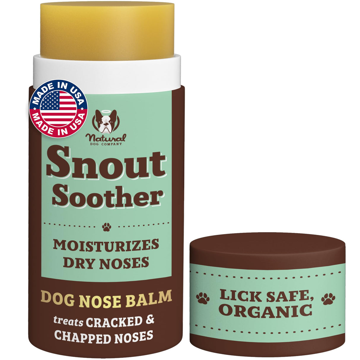 Natural Dog Company Snout Soother Balm – Dog Nose Balm for Dry Cracked Snouts, Moisturizing Winter Nose Care with Coconut Oil & Shea Butter, Lick Safe Dog Snout Balm for All Breeds, 2 oz Stick