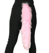 Bianna Creations Long Faux Fur Animal Luxury Tail, Cosplay Fursuit Fursona,Costume Dress Up Pet Play Furry Accessory (30", Baby Pink)