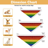2 Pack Dog Bandanas LGBT Glitter Rainbow Pride Flag Milk Silk Pet Bandana Scarf Snap Button Triangle Bibs Kerchief Set Pet Holiday Accessories Decor for Puppy Dogs Cats M