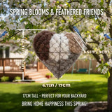 Handmade Alpaca Fiber Bird Nesting Heart, Refillable Birds Haven Heart-Shaped Hummingbird Nest with Nesting Material, Winter Tree Shelter for Wild Birds, Gifts for Hummingbirds Lovers (1PCS)