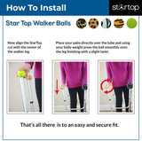 STARTOP Deluxe Pre Cut Walker Tennis Ball Glides - Walkers Legs Universal Precut Glide Balls, Accessories Gifts for Elderly Seniors or Medical Rehab (Yellow)