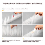 OFFO Clear Bird Spikes Pigeon Outdoor Spikes for Cat Keep Birds Raccoon Woodpecker Off Covers 8 Feet, Frosted White