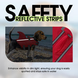 SUNFURA Dog Life Jacket Shark Life Vest for Dogs, Adjustable Swmming Vest with High Buoyancy, Safety Lifesaver with Rescue Handle for French Bulldog Small Medium Breeds, Burgundy XS