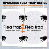 Qualirey 4 Pieces Flea Traps with 8 Sticky Disc 12 Bulbs 4 Electric Wires Flea Traps for Inside Your Home Safe Flea Light Trap for Indoor Safe to Pets and Kids (Black, White, UV Flea Trap)