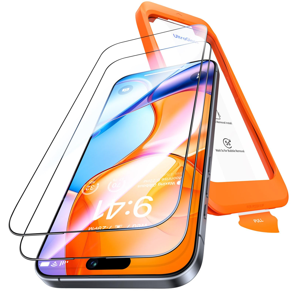 UltraGlass Unbreak Top 9H+ Glass for iPhone 16 Pro Screen Protector 6.3" [12FT Military Grade Shatterproof] Screen Protector 16 Pro Tempered Glass [Longest Durable] Full Coverage 16Pro, 2 Pack