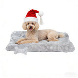 Razyzil Washable Dog Bed for Small to Large Dogs, Calming Anti Anxiety Medium Dog Bed, Deluxe Plush Faux Fur Crate Beds, Comfy Fluffy Kennel Pad Pet Sleeping Mat with Non-Slip Bottom, 41"x27", Gray