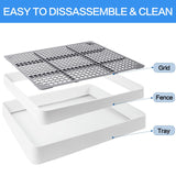 Seuqhck 2 Pack Rabbit Litter Box with Grate, Large Shallow Bunny Litter Box Tray Plastic Guinea Pig Training Pan for Small Animals, Hamster, Hedgehog, Chinchillas, 14.5 x 11.6 x 2.5 Inch