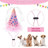 EXPAWLORER Dog Birthday Bandana Set - Cute Hat and Squeaky Cake Toy for Birthday Party Supplies Gift - Great for Small Medium Large Dogs Blue