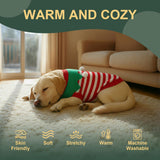 Dog Sweater Knitted for Small to Large Dogs Boy Girl, Classic Turtleneck Dog Christmas Sweaters, Warm & Soft Pet Clothes for Winter (Santa Stripe, 2XL)