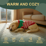 Dog Sweater Knitted for Small to Large Dogs Boy Girl, Classic Turtleneck Dog Christmas Sweaters, Warm & Soft Pet Clothes for Winter (Santa Stripe, 2XL)