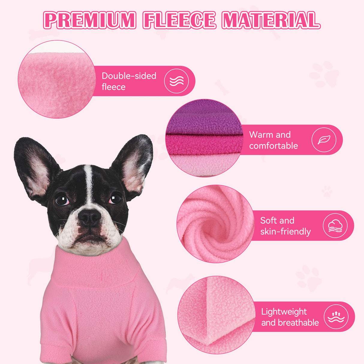 3 Pack Dog Sweaters for Large Dogs, Fleece Dog Sweater Large Pet Clothes Turtleneck Soft Warm Sweatshirt Boy Girl Pet(Pink+Hotpink+Purple,XL)