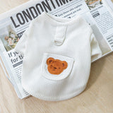 Summer Dog Clothes Dog Shirt Vest Lightweight Bear Pattern Stretchy Dog T-Shirts Soft Cool Shirts Vests Breathable Pet Clothes for Puppy Cats Small Medium Dogs Cat Clothes Dog Outfit White Bear XXL