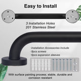 supregear Bathroom Grab Bar, 24 in Non-Slip 201 Stainless Steel Bathroom Safety Grab Bar Oil Rubbed Black Hand Rail for Bathtub Toilet Kitchen Bedroom Shower, Concealed Screw Wall Mounted