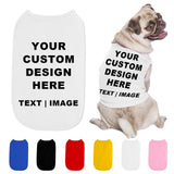 Personalized Dog Shirt Custom Dog T-Shirt with Text Logo Image Name Print Customized Breathable Summer Clothes for Small Medium Large Dogs (White)
