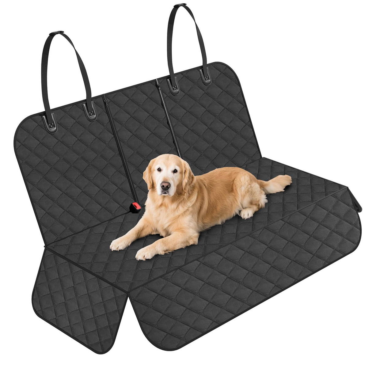 Eamefia Dog Car Seat Cover for Back Seat,New Upgraded Thickened Dog Car Seat Cover,Waterproof and Wear-Resistant Bench Back Seat Cover with Non-Slip Pad,Universal Size Fits Cars, Trucks, SUVs